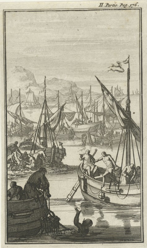 Pearl Fisheries in Persia, Jan Luyken, Charles Angot, 1689