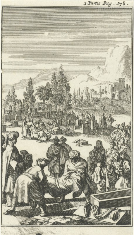 Turkish funeral, Jan Luyken, Charles Angot, 1689