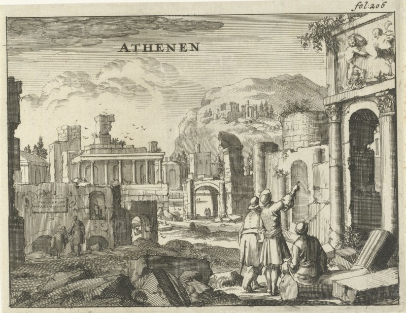 View of Athens, Jan Luyken, Jan Claesz ten Hoorn, 1689