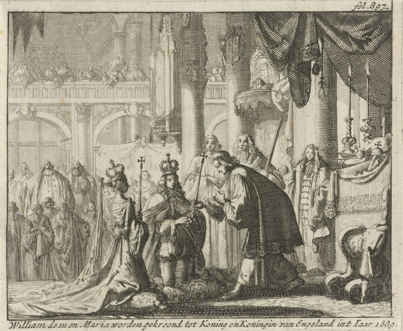 Coronation of William III and Mary II, 1689, Jan Luyken, Jurriaen van Poolsum, 1689