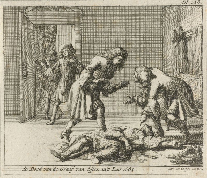Death of Arthur Capell, first Earl of Essex, in 1683, Caspar Luyken, Jan Luyken, Jurriaen van Poolsum, 1689
