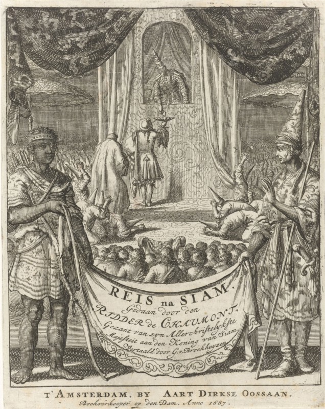 Envoy in an audience with the King of Siam (Thailand), Jan Luyken, Aart Dircksz Oossaan, 1687