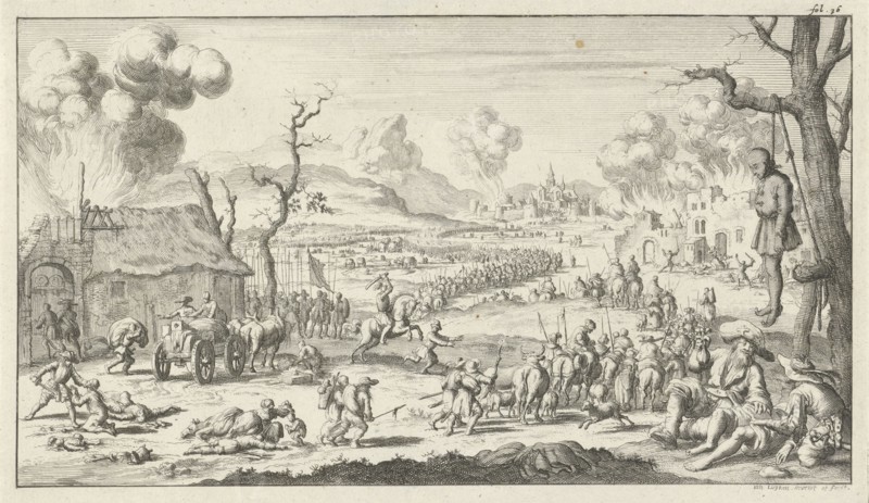Murder and pillage by the gang of Peter the Hermit, Jan Luyken, 1683
