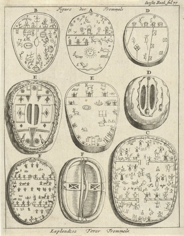 Lapp magic drums, Jan Luyken, 1682