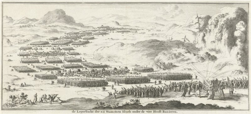 Army tour of the twelve tribes of Israel with the tabernacle, Jan Luyken, Willem Goeree, 1683