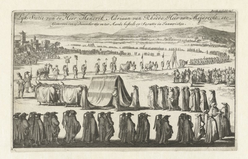 Burial of Hendrik Adriaan van Rheede tot Drakestein, 1692, Jan Luyken, 1692 - 1693