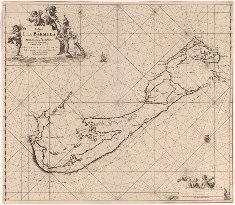 Sea chart of Bermuda, Jan Luyken, Claes Jansz Voogt, Johannes van Keulen (I), 1684 - 1799