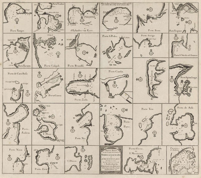 Sheet 29 ports on the Mediterranean, print maker: Anonymous, 1682 - 1803