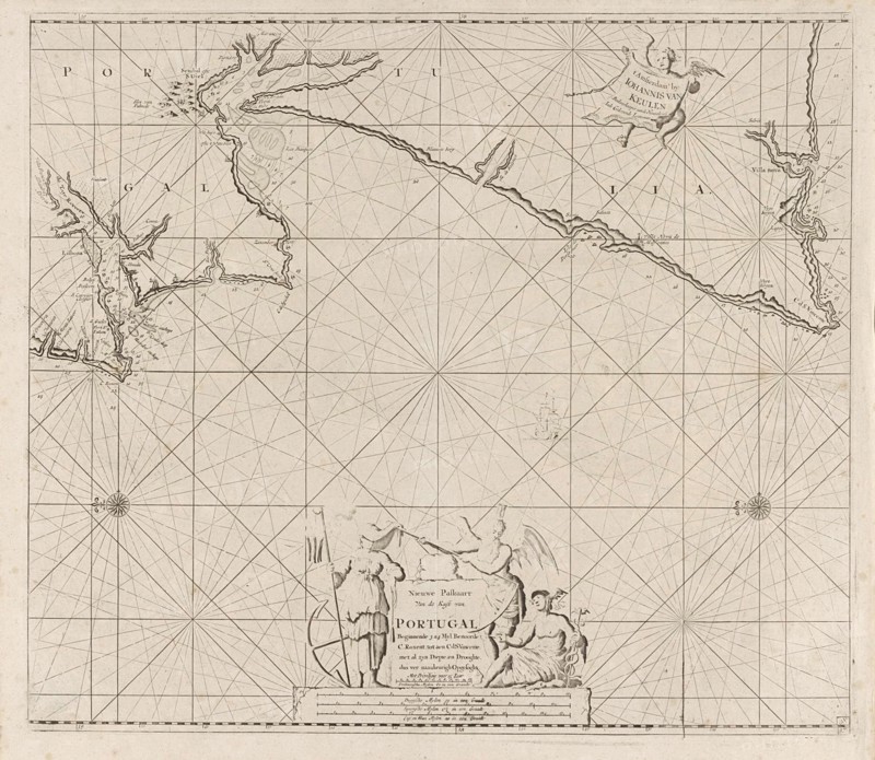 Sea map of part of the coast of Portugal, Jan Luyken, Anonymous, Johannes van Keulen I, 1681-1803
