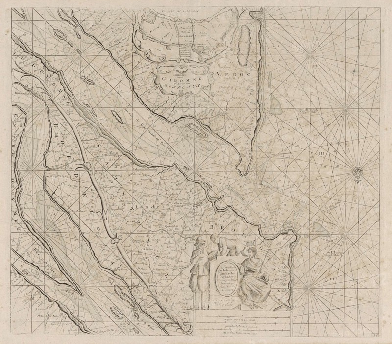 Sea chart of the River Gironde to Bordeaux, Anonymous, Johannes van Keulen (I), Johannes van Keulen (I), 1681 - 1803