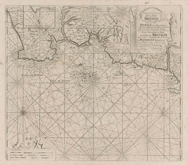 Sea chart of part of the south coast of Brittany, Anonymous, Johannes van Keulen (I), unknown, 1681 - 1803