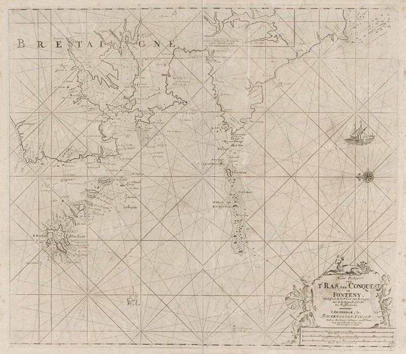 Map of the west coast of Brittany, Anonymous, Claes Jansz Voogt, Johannes van Keulen (I), 1681 - 1803