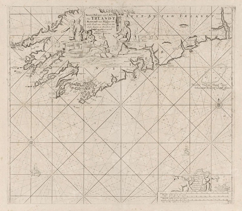 Map of part of the south coast of Ireland, Jan Luyken, print maker: Anonymous, Johannes van Keulen I, 1681 - 1803