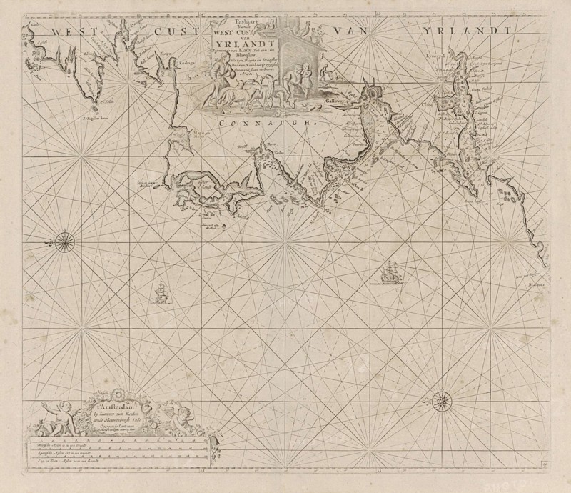Sea chart of a portion of the west coast of Ireland, Jan Luyken, Anonymous, Johannes van Keulen (I), 1681 - 1803