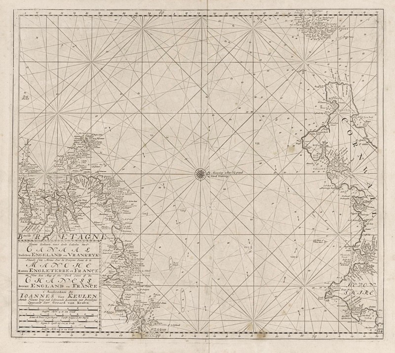 Sea chart of the Channel between England and France, Part 3, Anonymous, Johannes van Keulen (I), unknown, 1688 - 1803