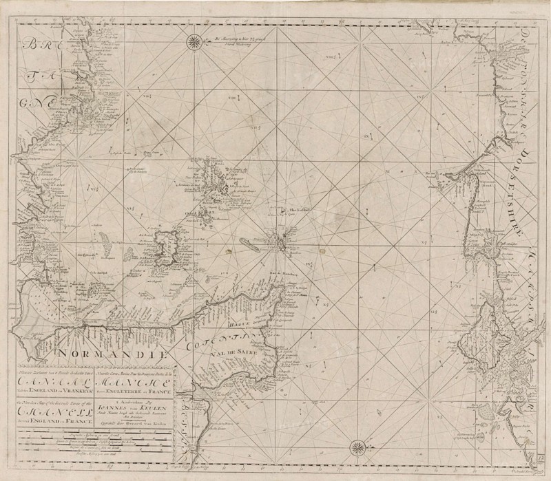 Sea chart of the Channel between England and France, Part 2, Anonymous, Johannes van Keulen (I), unknown, 1688 - 1803