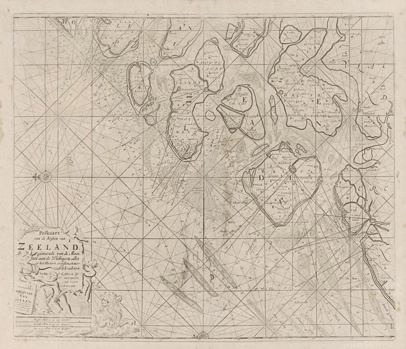 Sea chart of the Zeeland Islands and part of the North Sea, Jan Luyken, Anonymous, Johannes van Keulen (I), 1681 - 1803