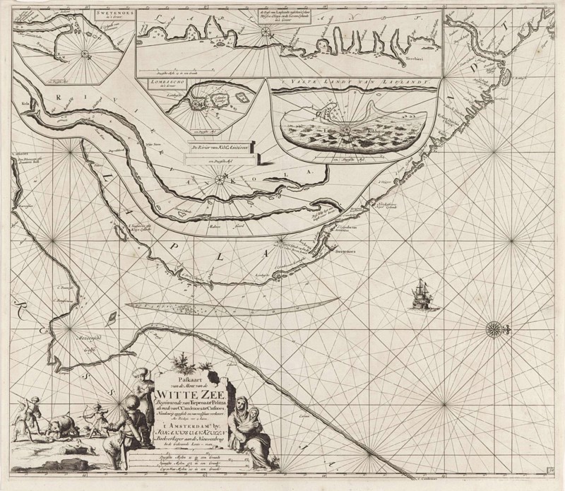 Sea chart of part of the coast of the Kola peninsula in Russia, Jan Luyken, Johannes van Keulen (I), unknown, 1681 - 1799