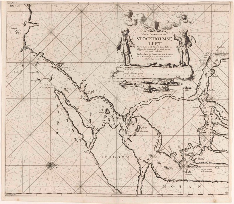 Map of the waters around Stockholm, Jan Luyken, Johannes van Keulen (I), unknown, 1681 - 1799