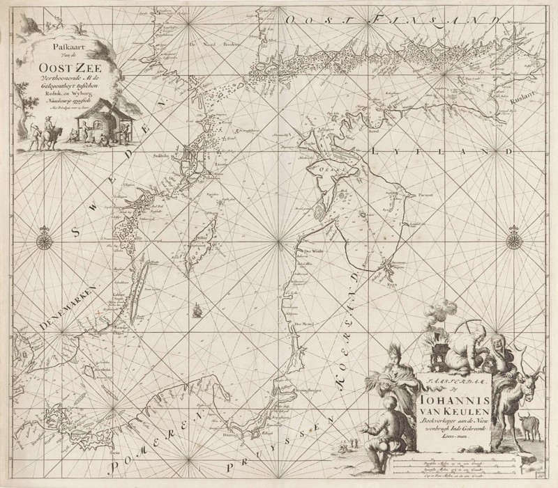 Sea chart of the Baltic Sea from Rostock to Vyborg, Jan Luyken, Johannes van Keulen (I), unknown, 1681 - 1799
