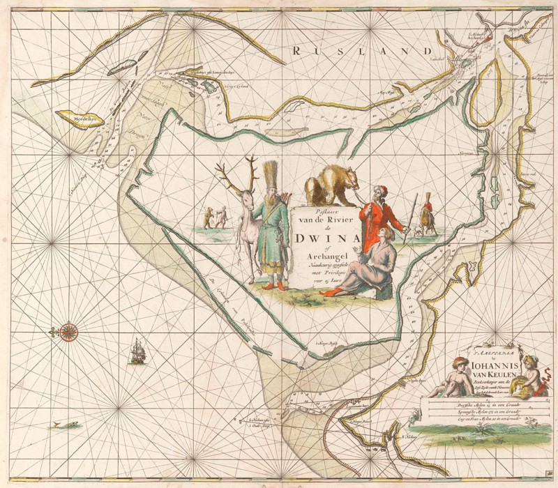 Sea chart of the Northern Dvina River, Jan Luyken, Johannes van Keulen (I), unknown, 1681 - 1799