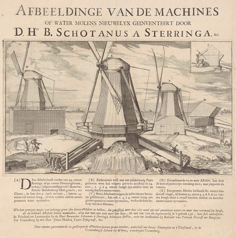 Four mills Kleef, Caspar Luyken, 1695