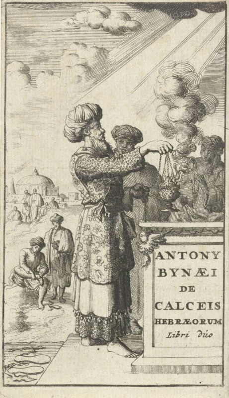sacrificing priest with censer, Jan Luyken, Jasper Goris wed., Dirk Goris, 1682