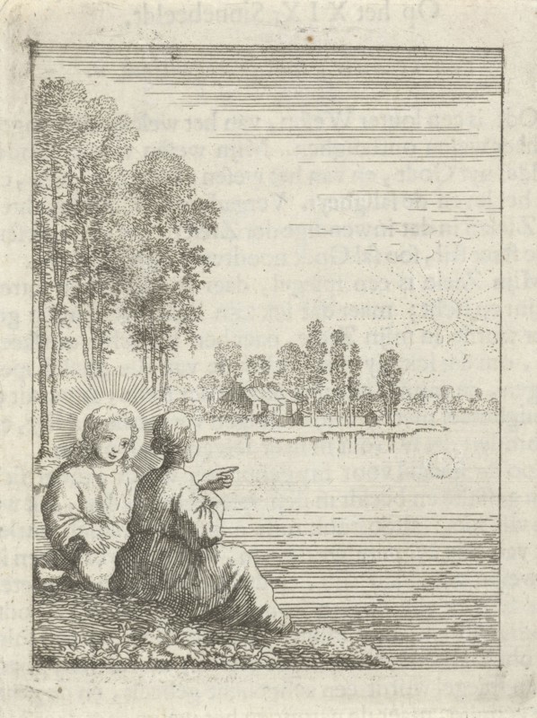 Christ and the personified soul behold the sun, Jan Luyken, Pieter Arentsz (II), 1678 - 1687