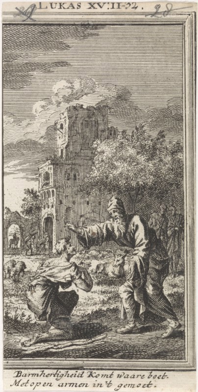 Return of the prodigal son, Jan Luyken, Anonymous, 1712