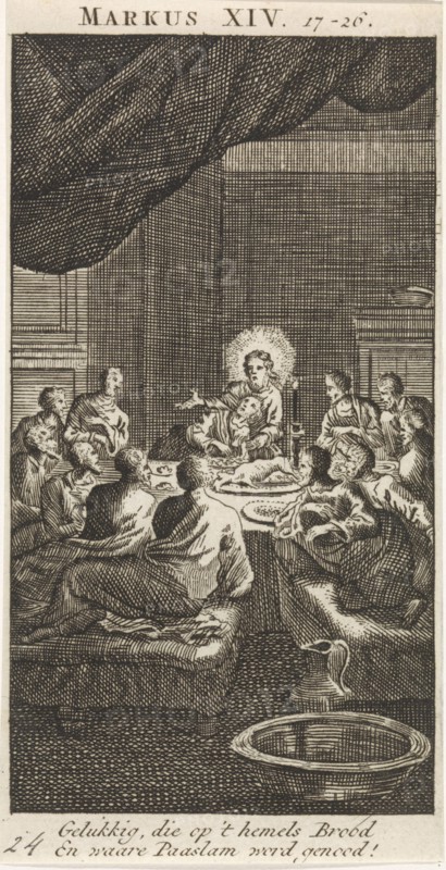 Last Supper, Jan Luyken, Anonymous, 1712