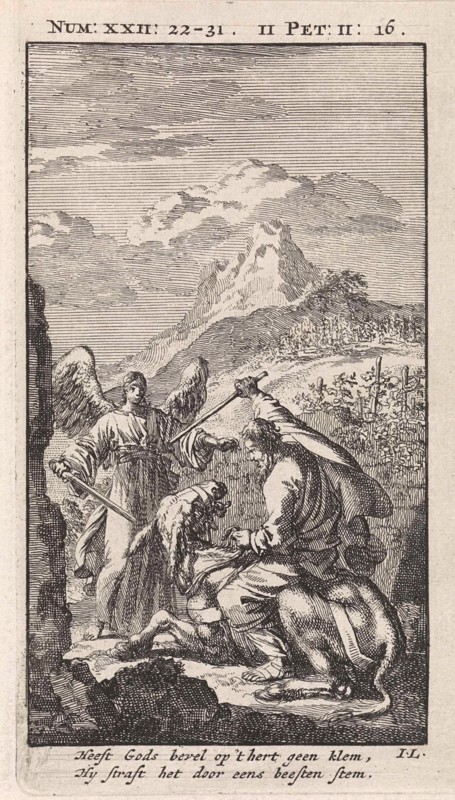 Balaam and his donkey, Jan Luyken, 1712