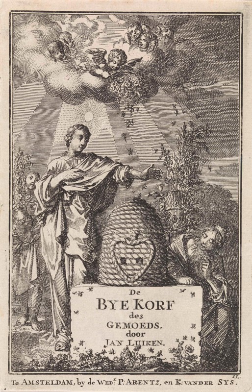 Title page for Jan Luyken 'The Bykorf of mind', 1711, Jan Luyken, wed. Pieter Arentsz & Cornelis van der Sys (II), 1711