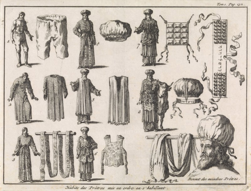 Priestly vestments, in order of dressing, Jan Luyken, Pieter Mortier, 1705