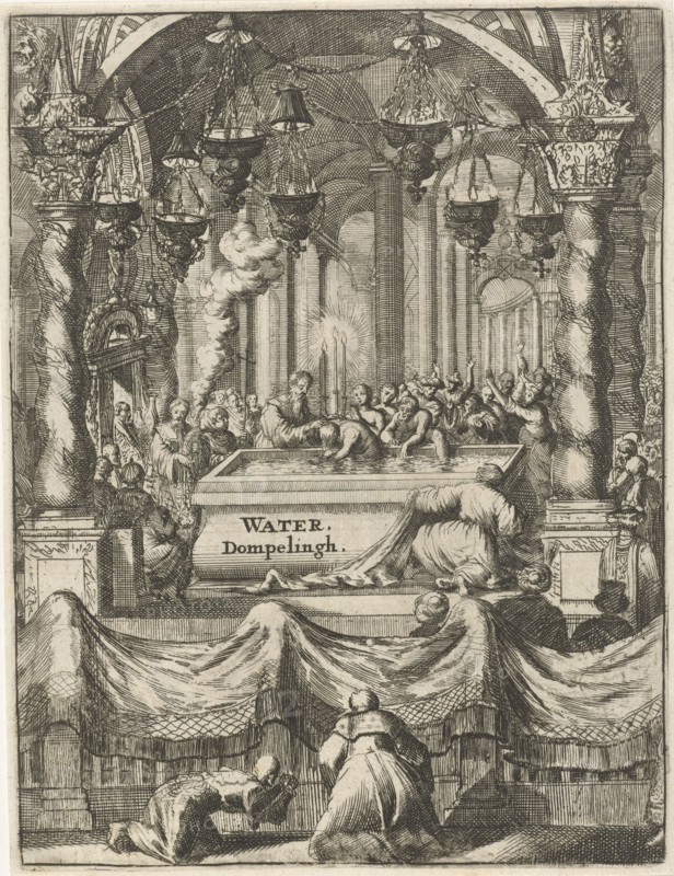 Baptism ceremony in a Russian church, Jan Luyken, Jan Claesz ten Hoorn, 1681