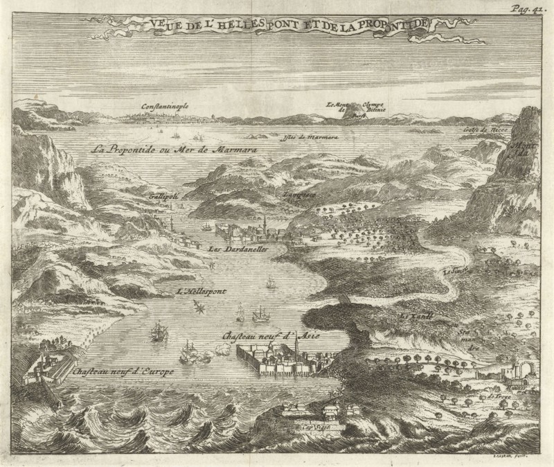 View of the Hellespont and the Sea of Marmara, Jan Luyken, veuve Damien Foucault, Pierre Rocolet, 1681