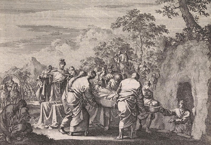 Burial of Jacob, Jan Luyken, Pieter Mortier, 1703 - 1762