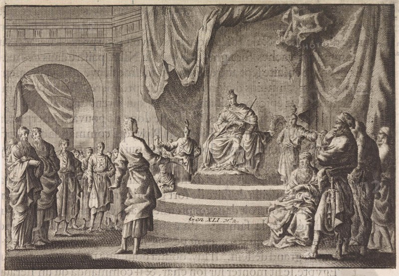 Joseph explains the dreams of the Pharaoh, Jan Luyken, Pieter Mortier, 1703 - 1762