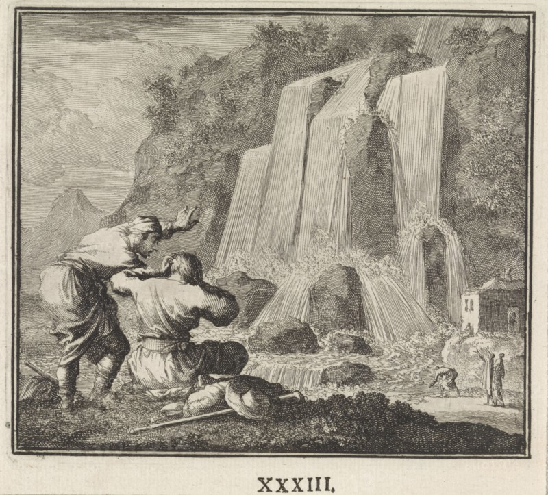 waterfall, Jan Luyken, 1695 - 1705