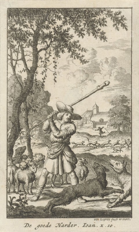 Christ as the Good Shepherd, Jan Luyken, 1681