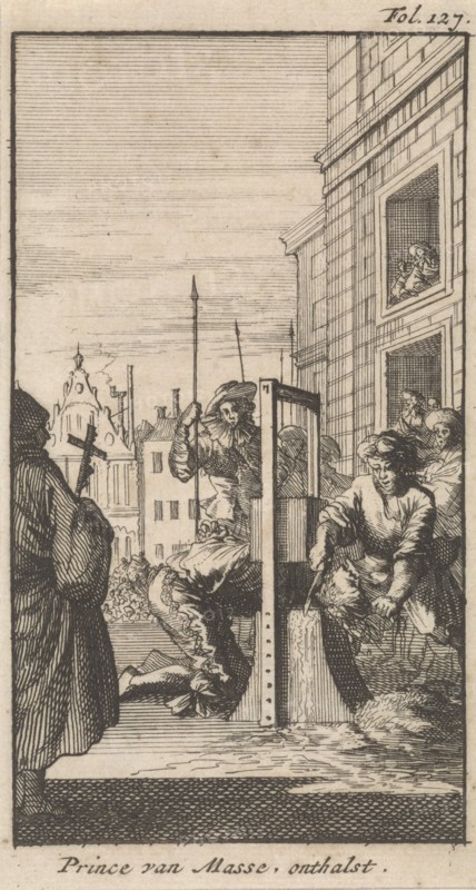 Beheading of Masaniello, 1647, Caspar Luyken, Boudewijn van der Aa, 1699