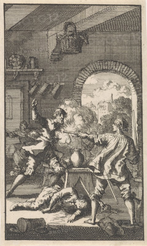 Murder by Cardinal Del Monte, 1560, Jan Luyken, 1699