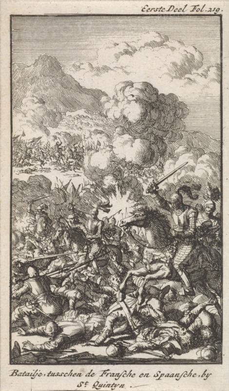 Battle of Saint-Quentin, 1559, Jan Luyken, Engelbrecht Boucquet, 1699