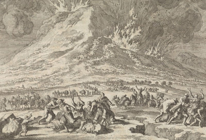 Eruption of Mount Etna, 1669, Jan Luyken, Pieter van der Aa (I), 1698