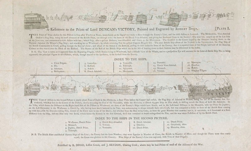 Legend to accompany the prints of the Battle of Kamperduin, 1797 Camperduin, The Netherlands