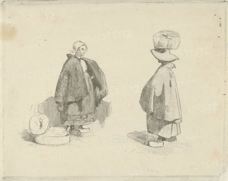 Two women, Charles Rochussen, 1824 - 1894