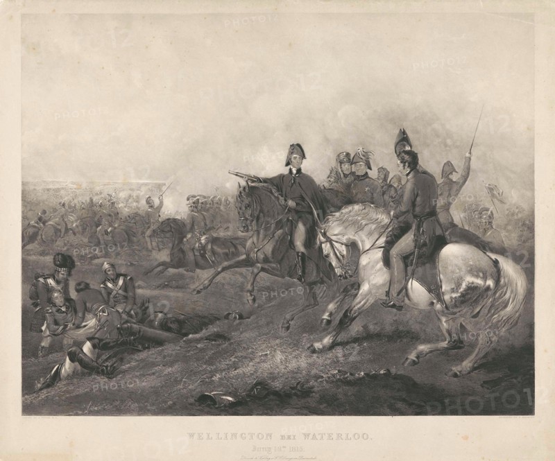 Wellington at the Battle of Waterloo, 1815, Frederick Bromley, G.G. Lange, 1837