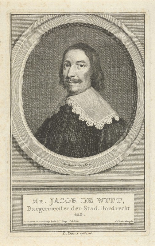 Portrait of Jacob de Witt, Jacob Houbraken, Isaak Tirion, 1760