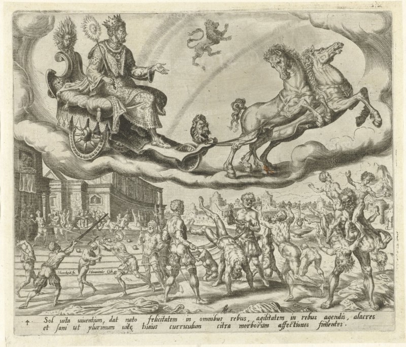 Sol, the sun, and his children, Harmen Jansz Muller, Hieronymus Cock, 1566 - 1570