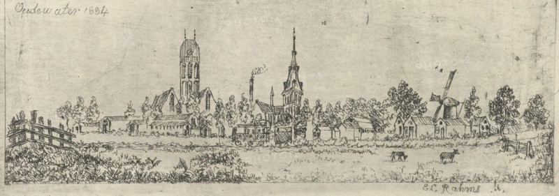 View of Oudewater, The Netherlands, Eberhard Cornelis Rahms, 1884