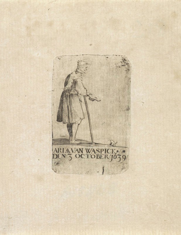 Beggar with a dog, Adriaen van Waspick, 1639